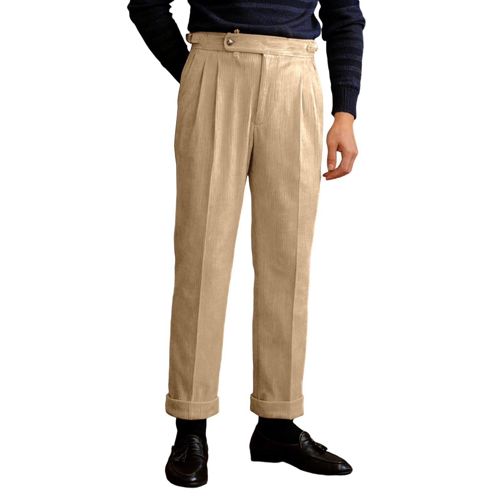 CONZONE Mens Corduroy Casual Pants Straight Leg Pants for Men Trendy ...
