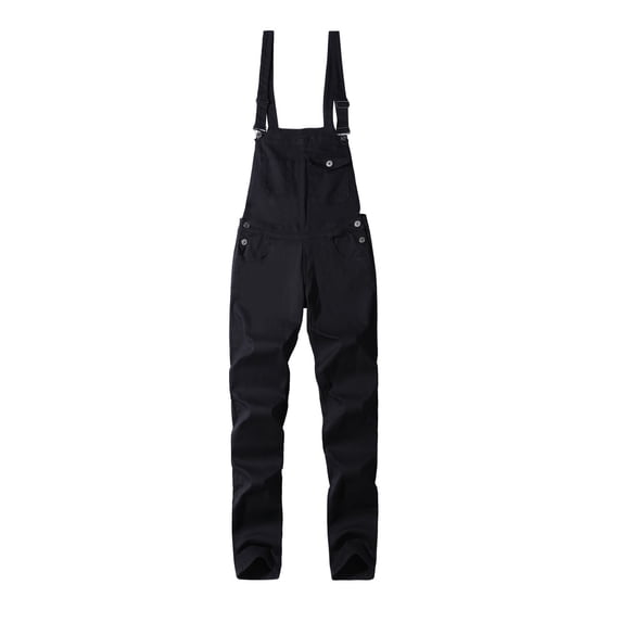 CONZONE Mens Denim Romper Sleeveless Loose Fit Jumpsuits Solid Color One Peice Bib Overalls With Pocket