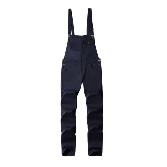 CONZONE Mens Denim Romper Sleeveless Loose Fit Jumpsuits Solid Color One Peice Bib Overalls With Pocket