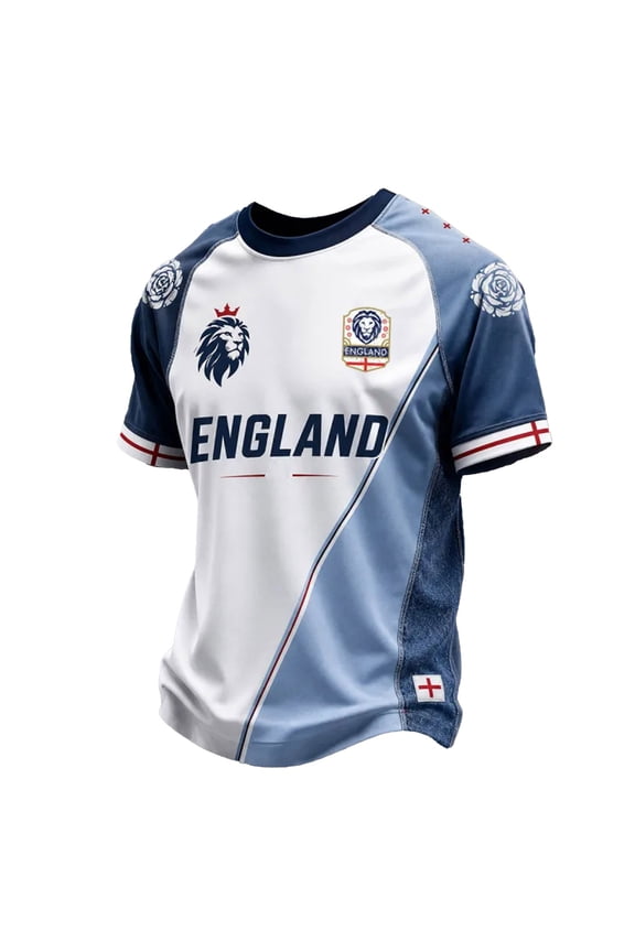 Mens Eangland Soccer T-Shirts Short Sleeve International Football T Shirts for Men Crew Neck Graphic Athletic Tee Tops