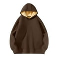 thumbnail image 1 of CONZONE Mens Fleece Hoodies Solid Color Hoodie for Men Thick Long Sleeve Warm Pullover Hooded Sweatshirt Soft Fall Winter Sweatshirts With Pocket, 1 of 3