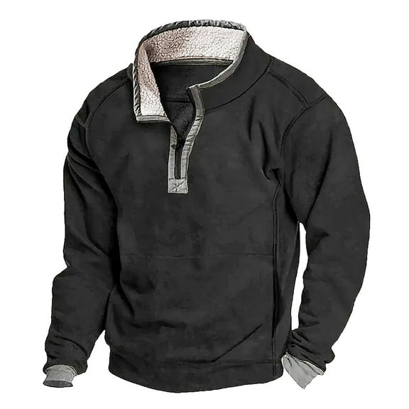 CONZONE Mens Sweatshirts Turtleneck Sweatshirt for Men Solid Color Long Sleeve Fashion Fall Winter Workout Clothes