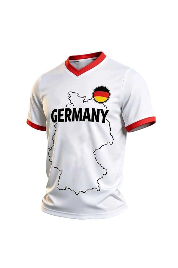 Mens German Soccer T-Shirts Short Sleeve International Football T Shirts for Men Crew Neck Germany Flag Graphic Summer Workout Tee Tops
