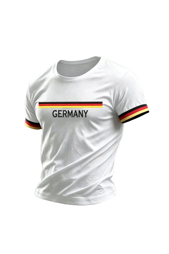 Mens German Soccer T-Shirts Short Sleeve International Football T Shirts for Men Crew Neck Germany Graphic Casual Summer Tee Tops