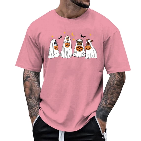 CONZONE Mens Halloween T-Shirts Graphic Tees for Men Short Sleeve Crew Neck Casual Tops