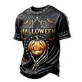thumbnail image 1 of CONZONE Mens Halloween T-Shirts Letter Pumpkin Graphic Tees for Men Short Sleeve Crew Neck Fashion Tops, 1 of 3