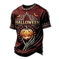 thumbnail image 1 of CONZONE Mens Halloween T-Shirts Letter Pumpkin Graphic Tees for Men Short Sleeve Crew Neck Fashion Tops, 1 of 3
