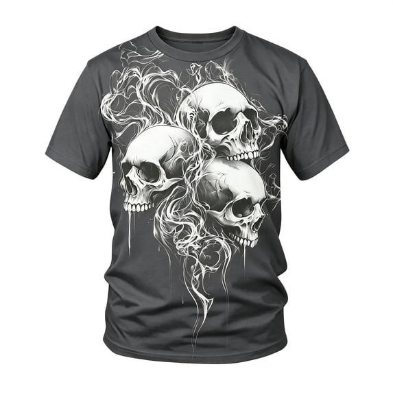CONZONE Mens Halloween T-Shirts Skeleton Graphic Tees for Men Short ...