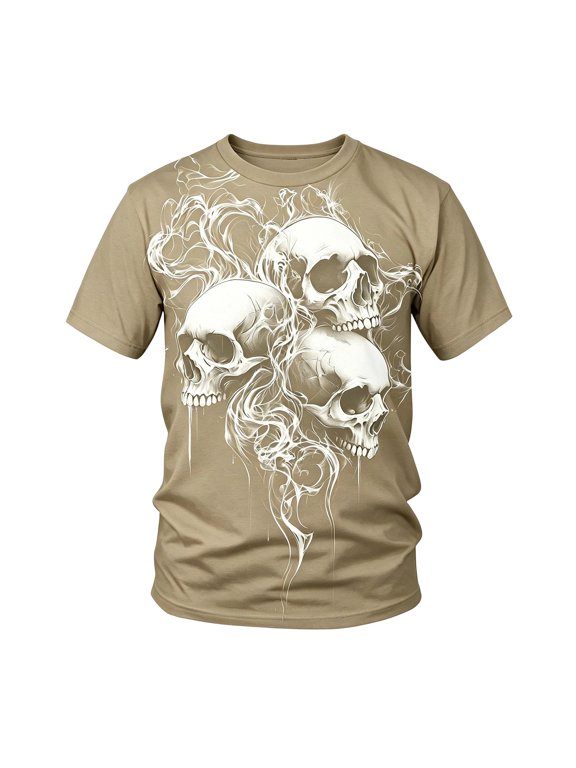 Mens Halloween T-Shirts Skeleton Graphic Tees for Men Short Sleeve Crew Neck Casual Tops