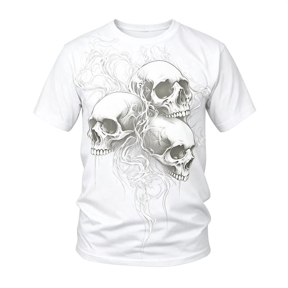 CONZONE Mens Halloween T-Shirts Skeleton Graphic Tees for Men Short Sleeve Crew Neck Casual Tops