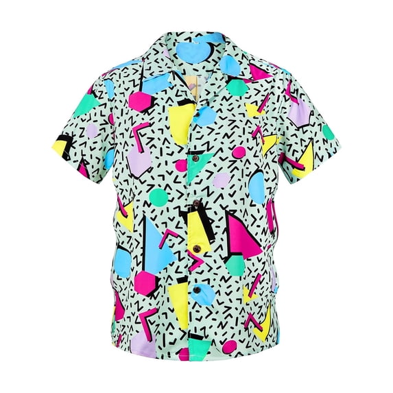 CONZONE Mens Hawaii Shirts Short Sleeve Buttons Down Shirts for Men Trendy Hawaiian Graphic Y2K Lapel Tropical Summer Beach Tops