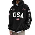thumbnail image 1 of CONZONE Mens Hoodies Usa Flag Letter Graphic Lined Hoodie for Men Long Sleeve Pullover Hooded Sweatshirt Soft Fall Winter Sweatshirts With Pocket, 1 of 4