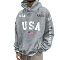 thumbnail image 1 of CONZONE Mens Hoodies Usa Flag Letter Graphic Lined Hoodie for Men Long Sleeve Pullover Hooded Sweatshirt Soft Fall Winter Sweatshirts With Pocket, 1 of 4