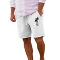 thumbnail image 1 of CONZONE Mens Linen Shorts Elastic Waist Drawstring Summer Beach Shorts for Men Hawaiian Graphic Lightweight Loose Fit Outdoor Shorts With Pockets, 1 of 4