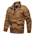 thumbnail image 1 of CONZONE Mens Military Jacket Full Zip Up Jacket for Men Lightweight Stand Collar Fall Windbreaker Jackets With Pockets, 1 of 2
