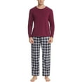 thumbnail image 1 of CONZONE Mens Pajama Sets 2 Peice Pajamas for Men Plaid Long Sleeve Pjs Tops Pants Soft Comfy Fall Winter Homewear Loungewewar, 1 of 8