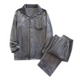 thumbnail image 1 of CONZONE Mens Pajama Sets Warm Men's Pjs Set Solid Color Pajamas Tops Pants Thick 2Pcs Sleepwear Outfit for Men Cozy Fall Winter Homewear Loungewear Sets, 1 of 6