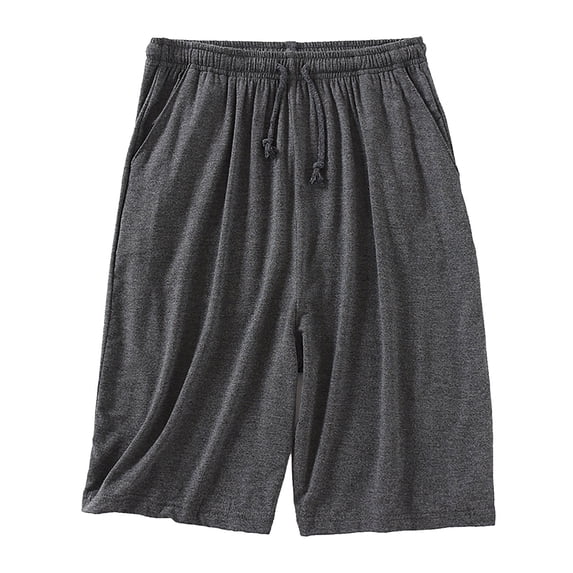 CONZONE Mens Pajama Shorts Elastic Waist Drawstring Summer Pjs Shorts for Men Plus Size Lightweight Loose Fit Cozy Homewear Sleepwear