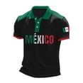 thumbnail image 1 of CONZONE Mens Polo Shirts Short Sleeve Buttons Shirts for Men Crew Neck Mexican Graphic Casual Summer Tee Tops, 1 of 4