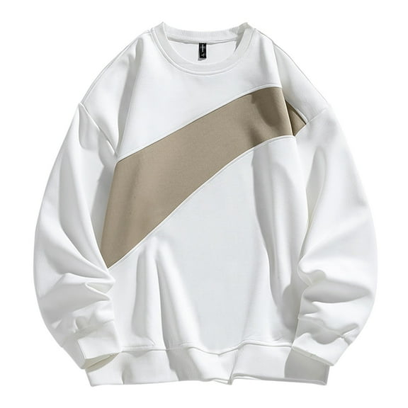 CONZONE Mens Pullover Sweatshirts Long Sleeve Sweatshirt for Men Trendy Casual Crew Neck Warm Fall Hoodie Sweatshirt