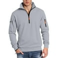 thumbnail image 1 of CONZONE Mens Pullover Sweatshirts Long Sleeve Sweatshirt for Men Trendy Plus Size Quarter Zip Stand Collar Fall Hoodie Sweatshirt, 1 of 9