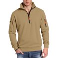 thumbnail image 1 of CONZONE Mens Pullover Sweatshirts Long Sleeve Sweatshirt for Men Trendy Plus Size Quarter Zip Stand Collar Fall Hoodie Sweatshirt, 1 of 9