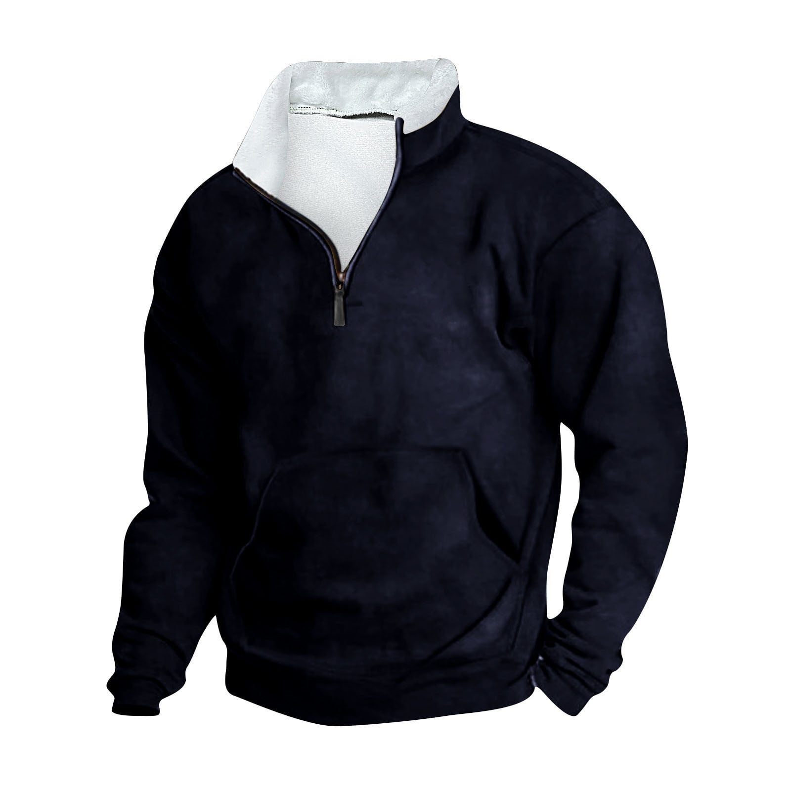 Men's Plus Size Quarter Zip Long Sleeve Sweater main image 1