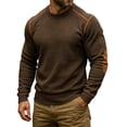 thumbnail image 1 of CONZONE Mens Pullover Sweatshirts Long Sleeve Sweatshirt for Men Trendy Solid Color Crew Neck Warm Fall Hoodie Sweatshirt, 1 of 4