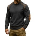 thumbnail image 1 of CONZONE Mens Pullover Sweatshirts Long Sleeve Sweatshirt for Men Trendy Solid Color Crew Neck Warm Fall Hoodie Sweatshirt, 1 of 4