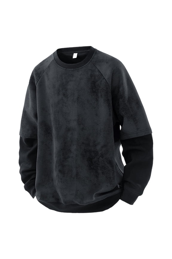 Mens Pullover Sweatshirts Long Sleeve Sweatshirt for Men Trendy Tie Dye Crew Neck Warm Fall Hoodie Sweatshirt