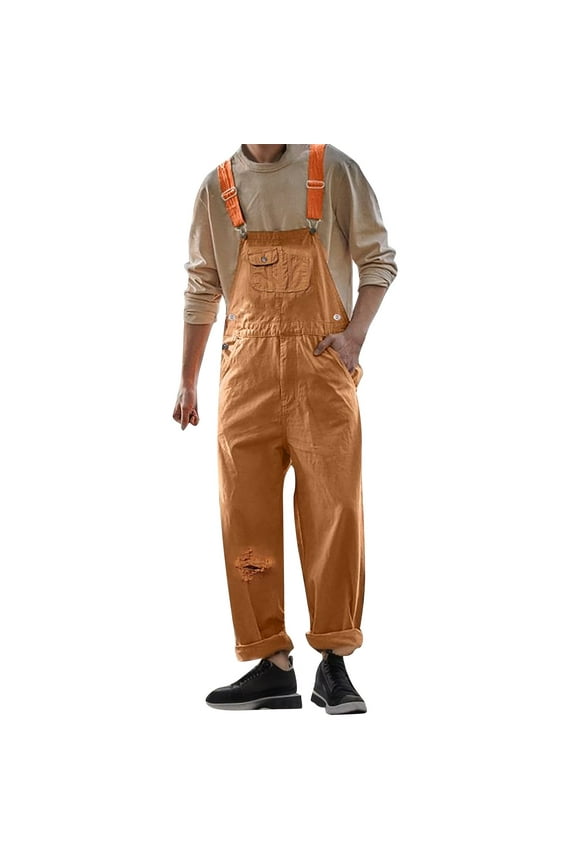 Mens Romper Jumpsuit Casual Solid Color Elastic Waist Drawstring Overalls for Men Lightweight Loose Fit Summer Suspender Pant With Pockets