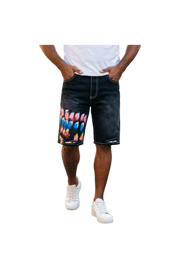 Mens Short Jeans Straight Leg Summer Shorts For Men Casual Graphic Y2K Lightweight Denim Shorts With Pockets