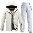 thumbnail image 1 of CONZONE Mens Ski Suits Casual Men's Snowboarding Set Solid Color Windproof Jacket Pants Thick Skiing Suit for Men Warm Thermal Winter Snowsuits, 1 of 2