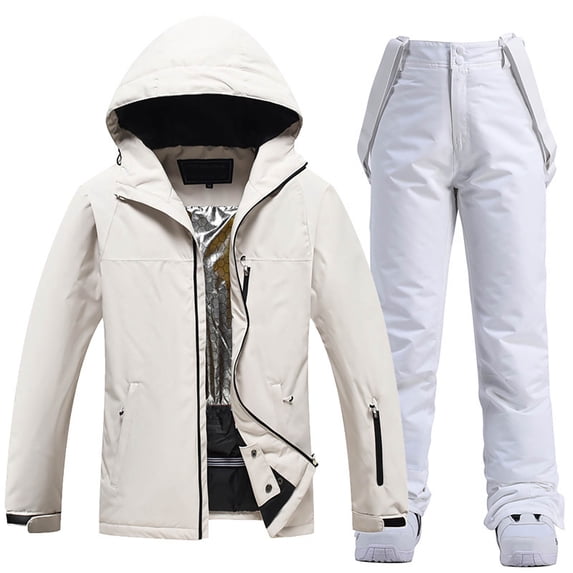 CONZONE Mens Ski Suits Casual Men's Snowboarding Set Solid Color Windproof Jacket Pants Thick Skiing Suit for Men Warm Thermal Winter Snowsuits