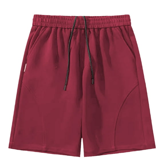CONZONE Mens Sports Shorts Elastic Waist Drawstring Athletic Shorts for Men Solid Color Lightweight Loose Fit Workout Gym Shorts With Pockets