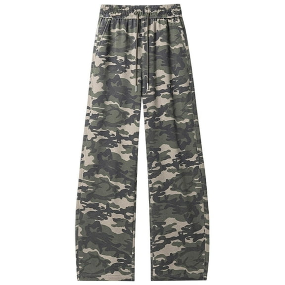 CONZONE Mens Sweatpants Camouflage Graphic Baggy Sweatpants for Men Elastic Waist Drawstring Wide Leg Cozy Fall Winter Athletic Trousers