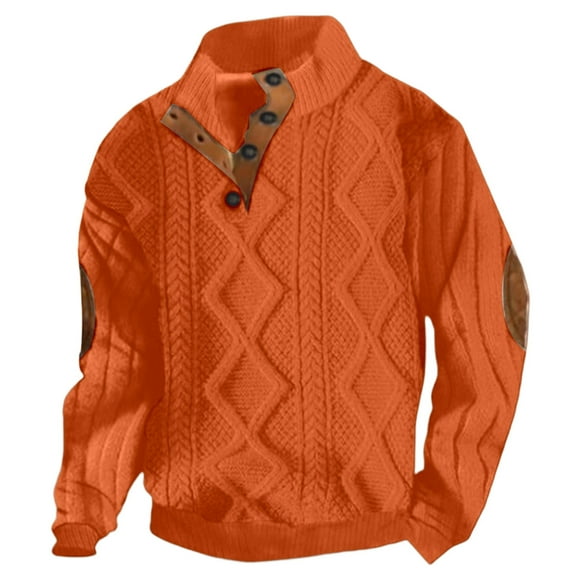 CONZONE Mens Sweatshirts Crewneck Sweatshirt for Men Casual Graphic Long Sleeve Buttons Fashion Fall Winter Workout Clothes