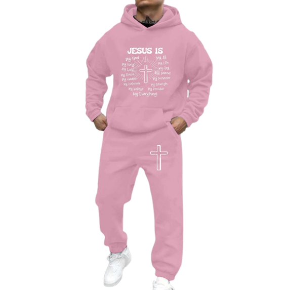 CONZONE Mens Sweatsuit 2 Peice Set Casual Track Suit for Men Letter Graphic Y2K Long Sleeve Hoodies Sweatpants Cozy Fall Winter Athletic Jogging Outfits