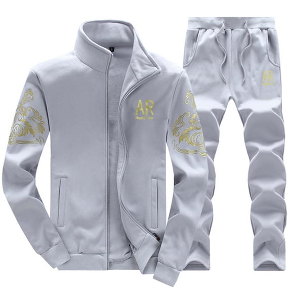 CONZONE Mens Sweatsuit 2 Peice Set Casual Track Suit for Men Camouflage Long Sleeve Zip Jacket Pants Cozy Fall Winter Athletic Jogging Outfits