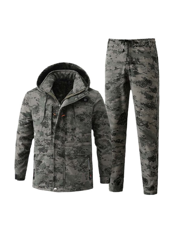 Mens Sweatsuit 2 Piece Sets Casual Men's Jogging Tracksuit Set Windproof Jacket Pants Hiking Suit for Men Cozy Fall Winter Athletic Track Suit Outfits