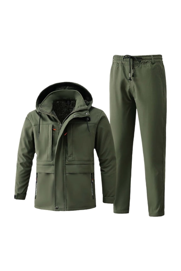 Mens Sweatsuit 2 Piece Sets Casual Men's Jogging Tracksuit Set Camouflage Windproof Fleece Jacket Pants Hiking Suit for Men Cozy Fall Winter Athletic Track Suit Outfits