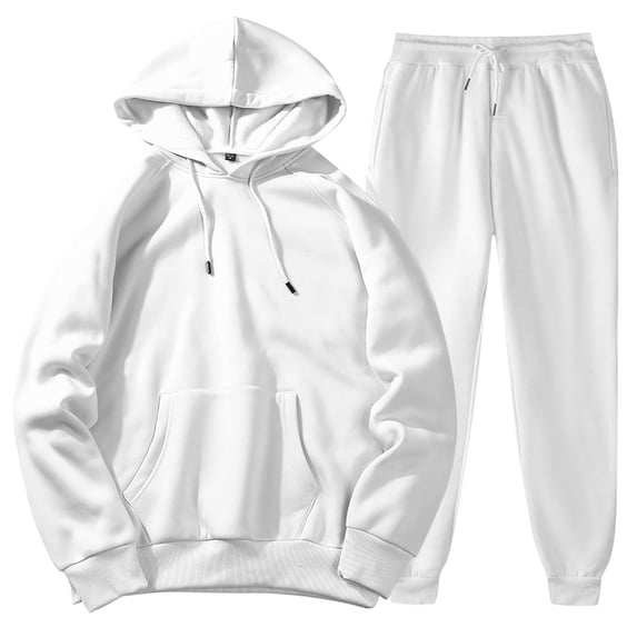 CONZONE Mens Sweatsuit Set Long Sleeve Solid Color Hoodies and Joggers Tracksuit for Men Cozy Fall Winter 2 Piece Outfits