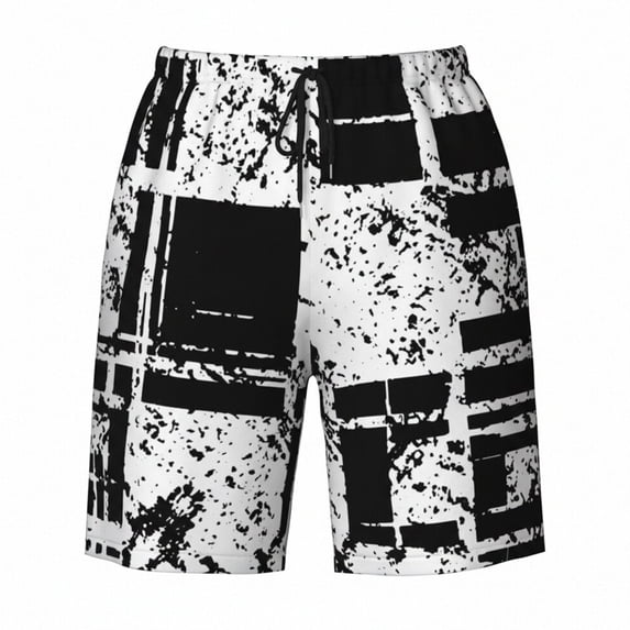 CONZONE Mens Swim Trunks Elastic Waist Drawstring Board Shorts for Men Hawaii Graphic Y2K Lightweight Loose Fit Summer Beach Shorts With Pockets