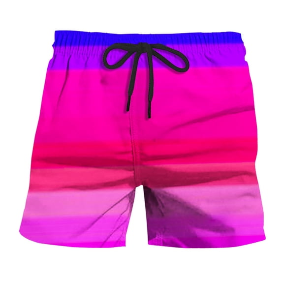 CONZONE Mens Swim Trunks Gradient Color Board Shorts for Men Elastic ...