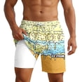 thumbnail image 1 of CONZONE Mens Swim Trunks With Mesh Liner Ice Cream Graphic Board Shorts for Men Elastic Waist Drawstring Lightweight Quick Dry Summer Beach Swim Shorts, 1 of 5
