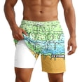 thumbnail image 1 of CONZONE Mens Swim Trunks With Mesh Liner Ice Cream Graphic Board Shorts for Men Elastic Waist Drawstring Lightweight Quick Dry Summer Beach Swim Shorts, 1 of 5