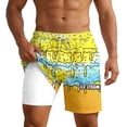 thumbnail image 1 of CONZONE Mens Swim Trunks With Mesh Liner Ice Cream Graphic Board Shorts for Men Elastic Waist Drawstring Lightweight Quick Dry Summer Beach Swim Shorts, 1 of 5