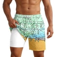 thumbnail image 1 of CONZONE Mens Swim Trunks With Mesh Liner Ice Cream Graphic Board Shorts for Men Elastic Waist Drawstring Lightweight Quick Dry Summer Beach Swim Shorts, 1 of 5