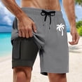 thumbnail image 1 of CONZONE Mens Swim Trunks With Stretch Liner Hawaiian Graphic Y2K Board Shorts for Men Elastic Waist Drawstring Lightweight Quick Dry Summer Beach Swim Shorts With Pocket, 1 of 4