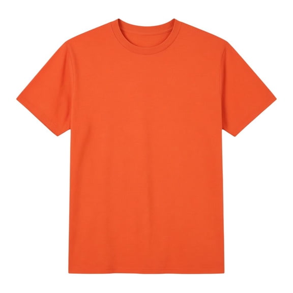 CONZONE Mens T Shirt Summer Crew Neck Short Sleeve Solid Color Comfortable Tops Orange Size 2Xl